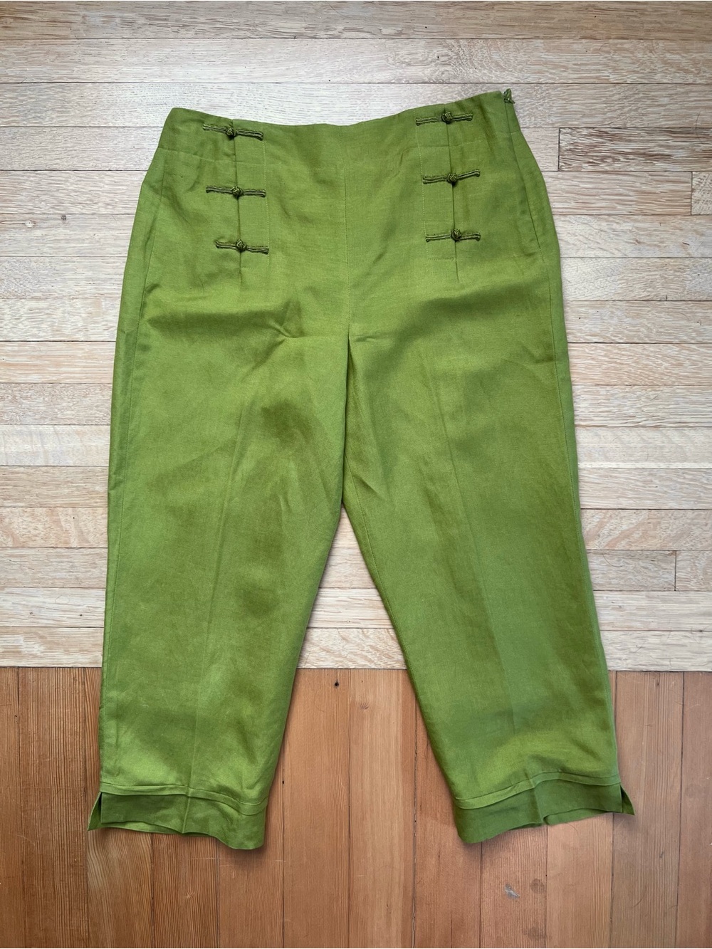 Vintage green linen pants L 12